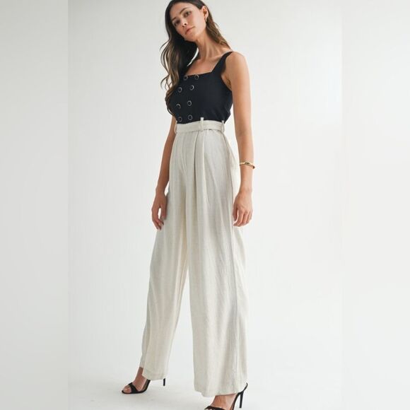 Claire’s Cream Wide-Leg Pant Jumpsuit - Picture 10 of 16